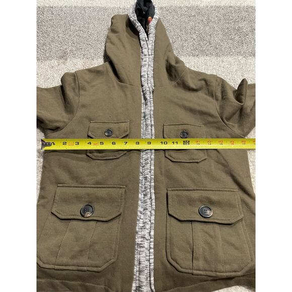 Scrapbook Hooded Utility Jacket Full Zip Lace Trimmed Womens Medium Olive JP574T - Picture 2 of 11